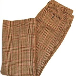 Express plaid wool wide leg trousers
